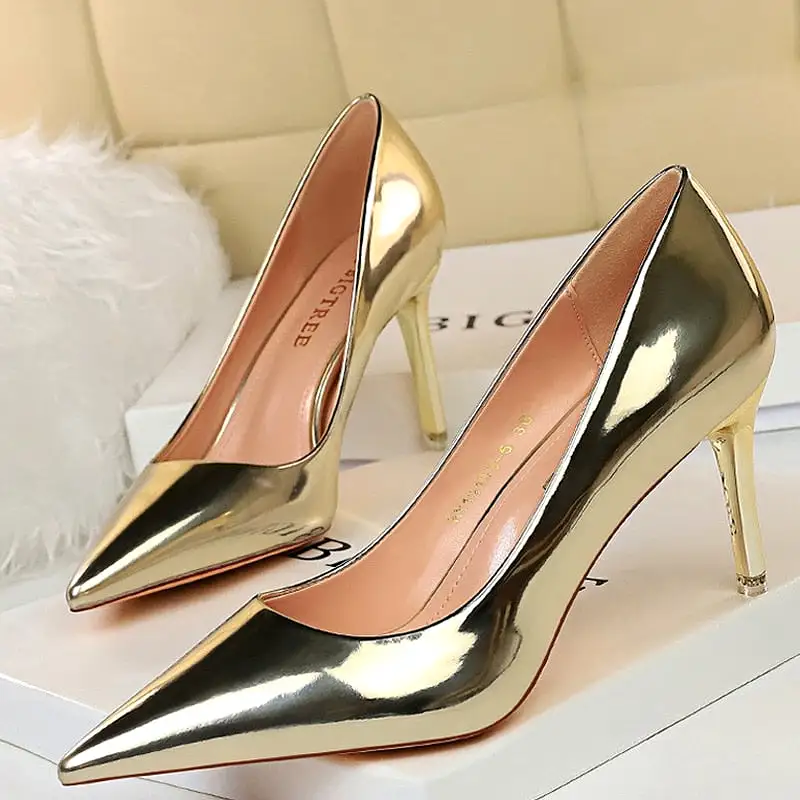 Patent Leather High Heels Wedding Shoes  Stiletto