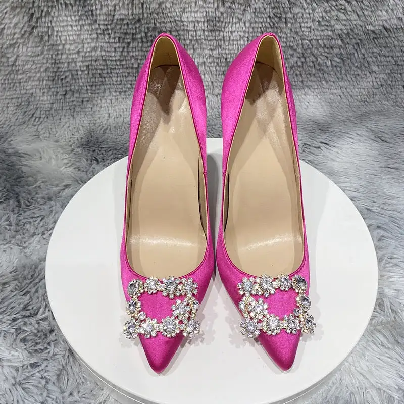 Rose Pink Satin High Heel