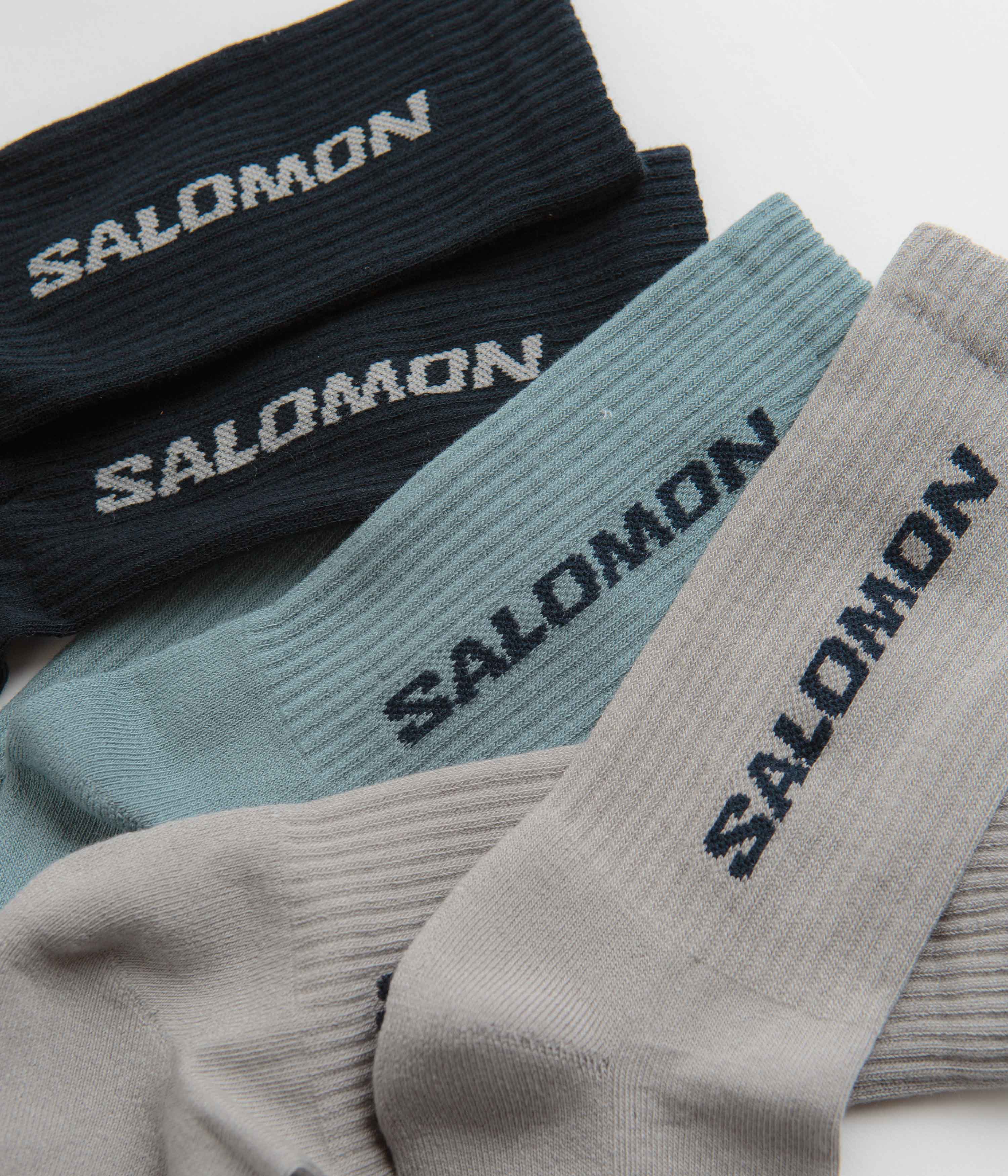 Salomon Everyday Crew Socks (3 Pack) - Carbon / Ghost Grey / Arona