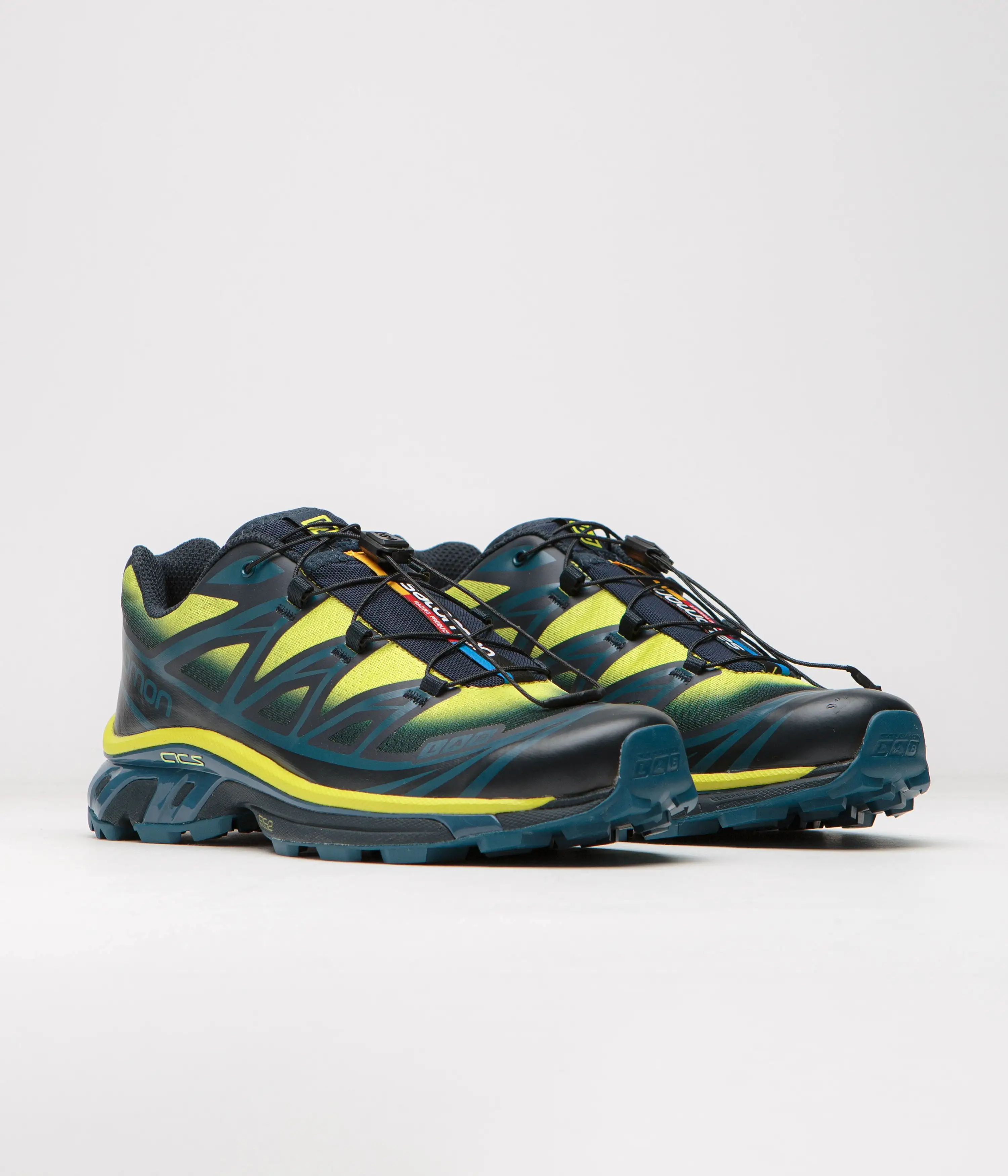 Salomon XT-6 Skyline Shoes - Carbon / Sunny Lime / Sulphur Spring