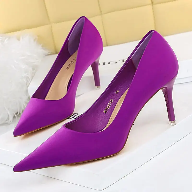 Satin  2023 New Purple High Heels Fashion Stiletto