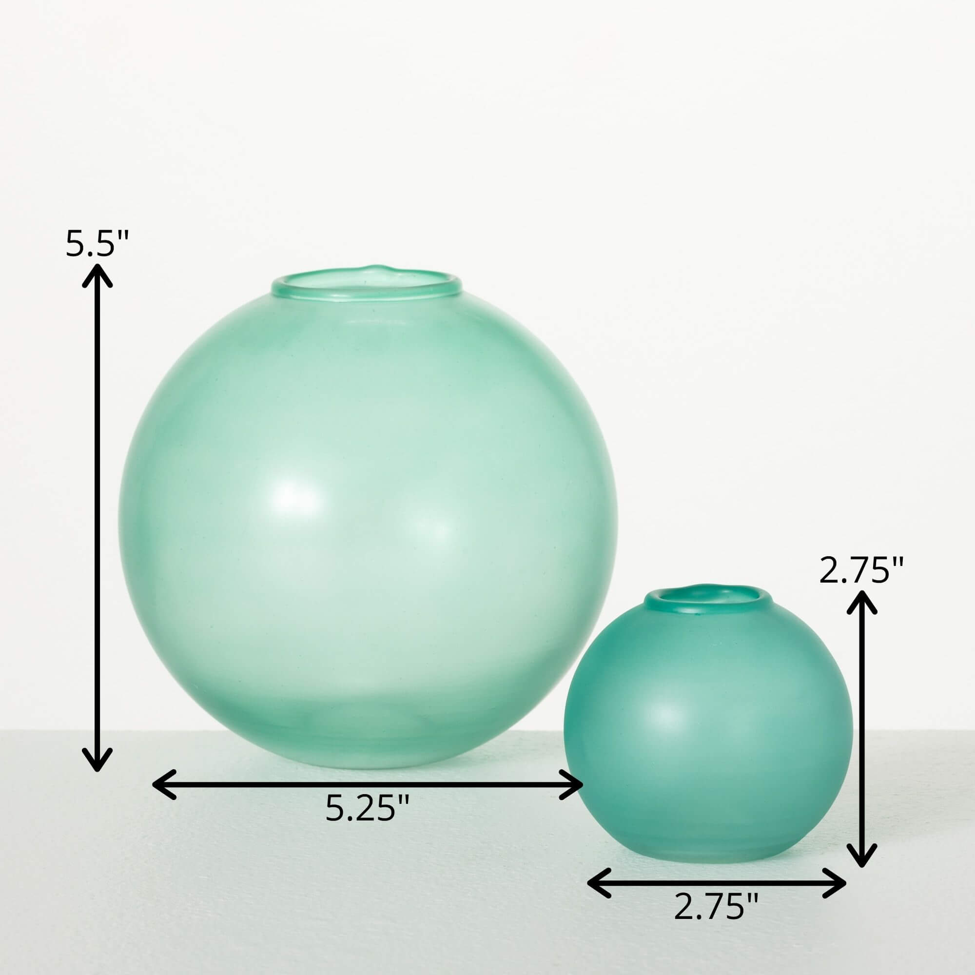 Sea Glass Globe Vase Set Of 2