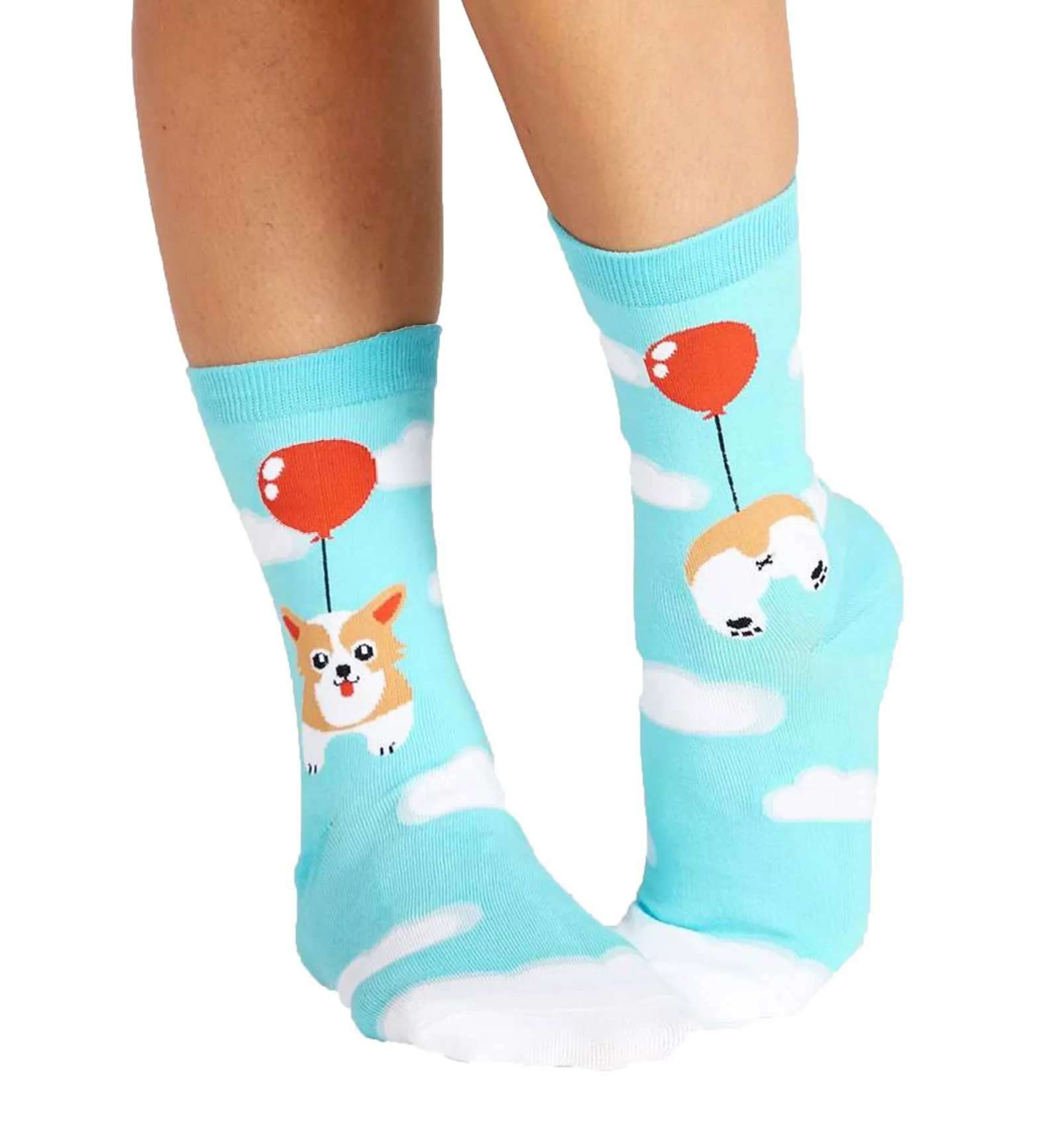 SOCK it to me Women's Crew Socks (Prints) - Pup, Pup, and Away