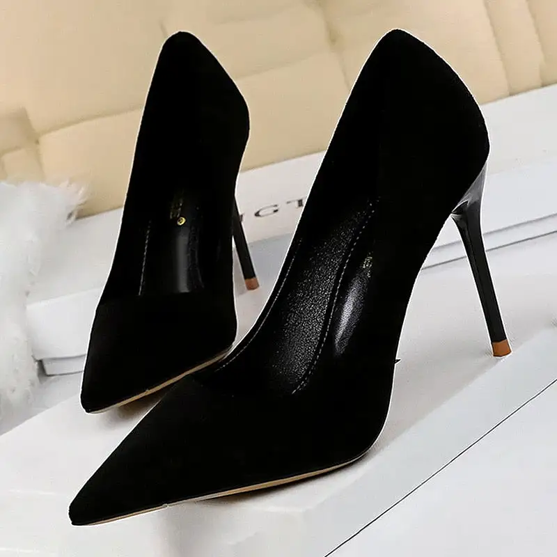 Suede High Heels Stiletto Party Shoes Female Comfort Women Heels