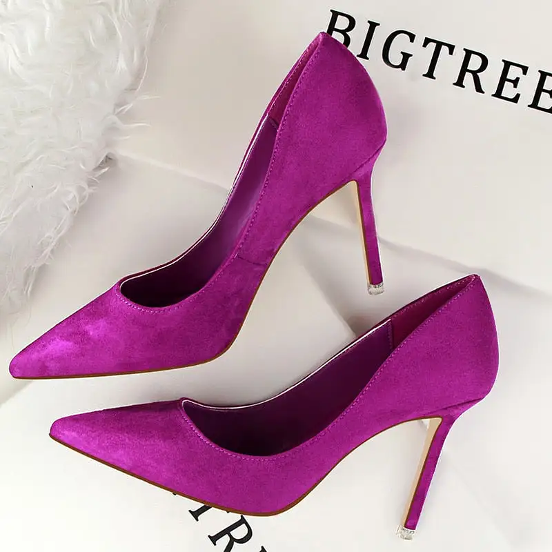 Suede High Heels Stiletto Party Shoes Female Comfort Women Heels