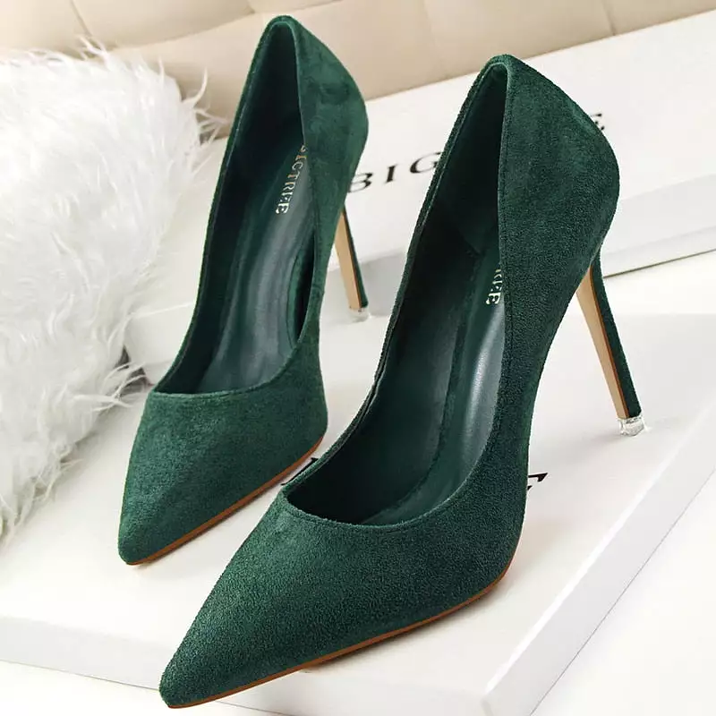 Suede High Heels Stiletto Party Shoes Female Comfort Women Heels