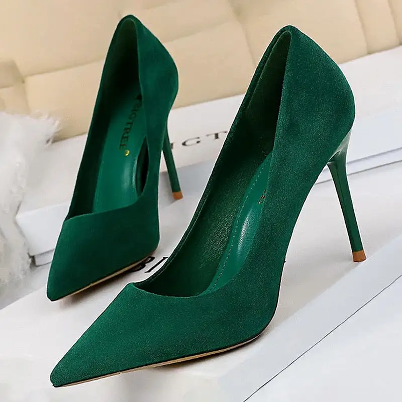 Suede High Heels Stiletto Party Shoes Female Comfort Women Heels