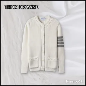 THOM BROWNE  |Casual Style Long Sleeves Plain Party Style Office Style