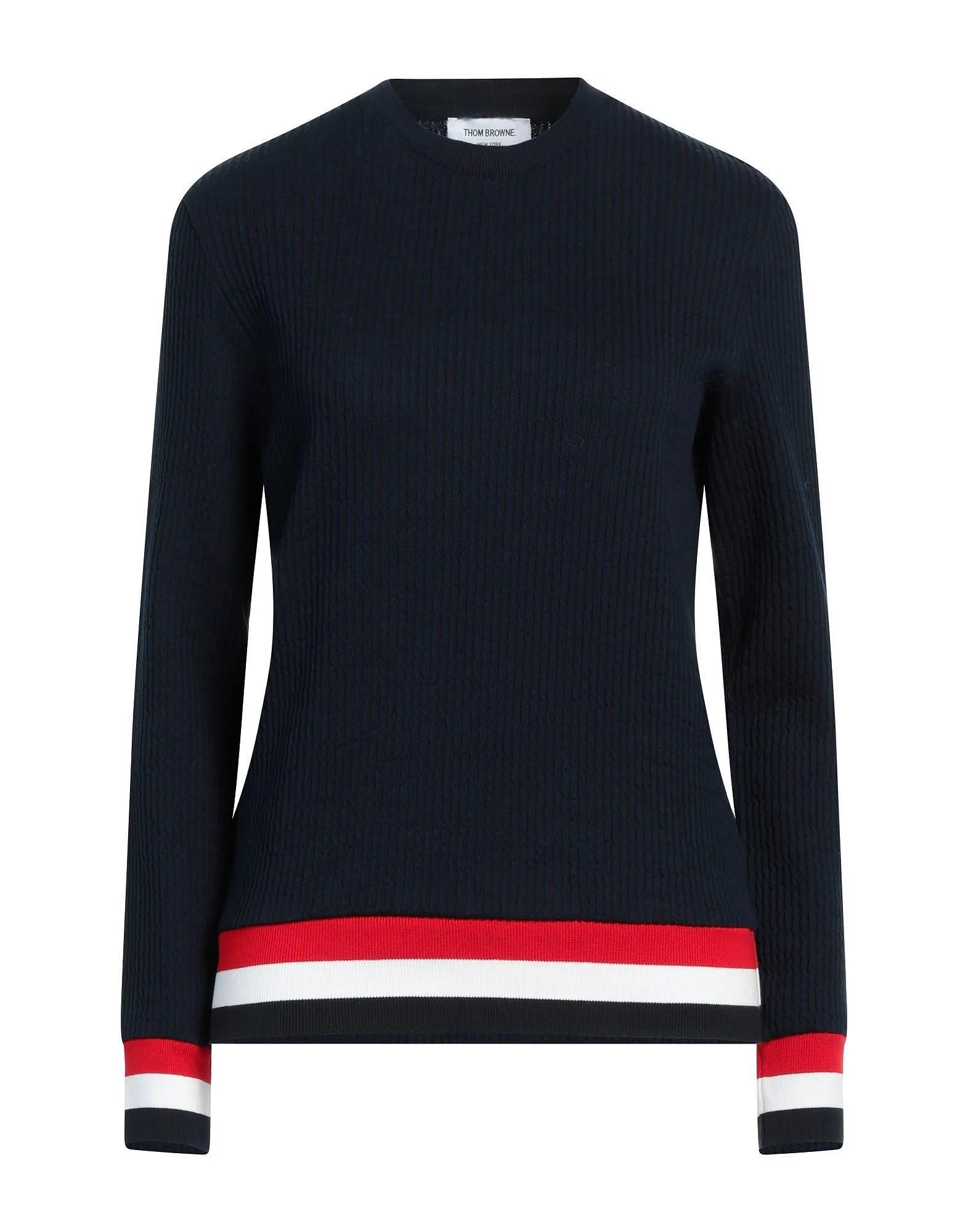 THOM BROWNE  |Crew Neck Casual Style Long Sleeves Plain Cotton