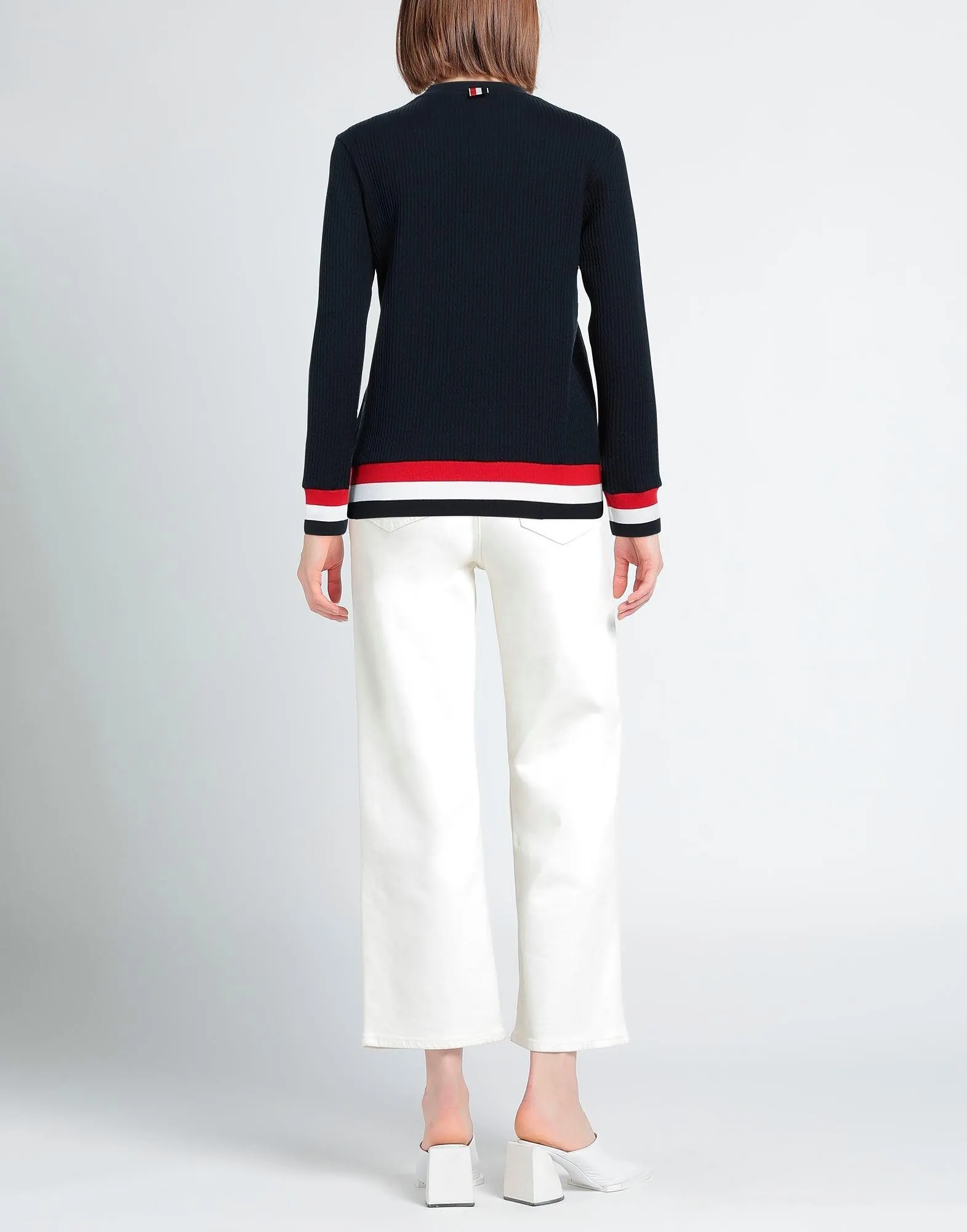 THOM BROWNE  |Crew Neck Casual Style Long Sleeves Plain Cotton