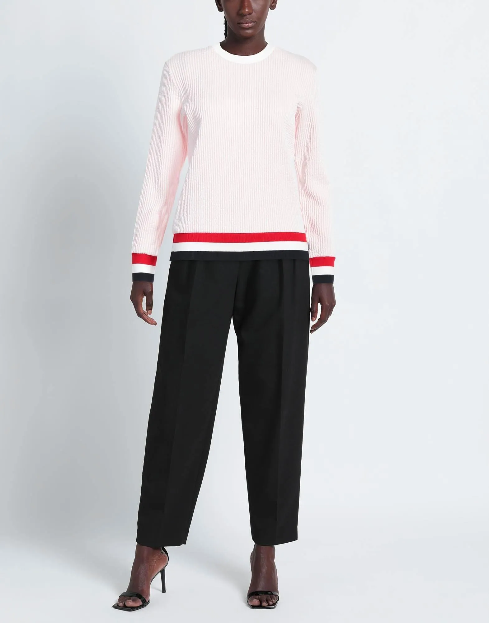 THOM BROWNE  |Crew Neck Casual Style Long Sleeves Plain Cotton