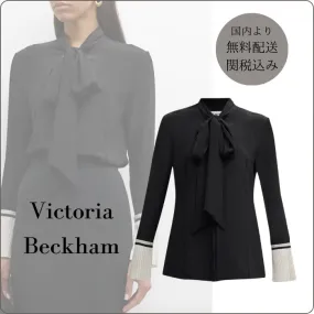 Victoria Beckham  |Silk Long Sleeves Plain Party Style Office Style