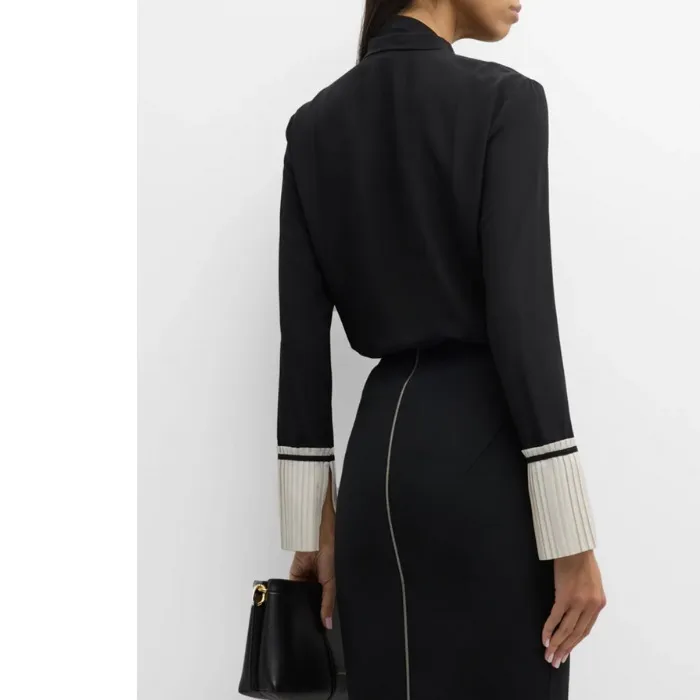 Victoria Beckham  |Silk Long Sleeves Plain Party Style Office Style