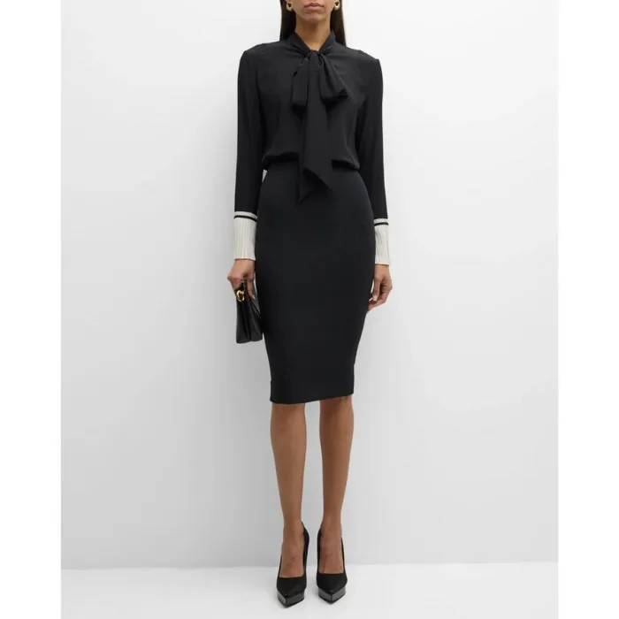 Victoria Beckham  |Silk Long Sleeves Plain Party Style Office Style